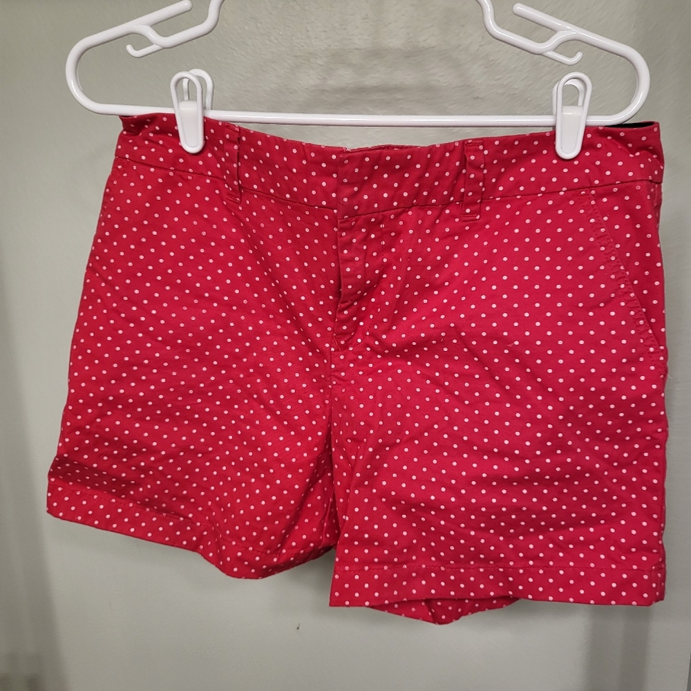 Red shorts with white polka-dots